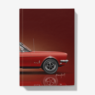 1968 Ford Mustang Coupe Notebook - Car illustration