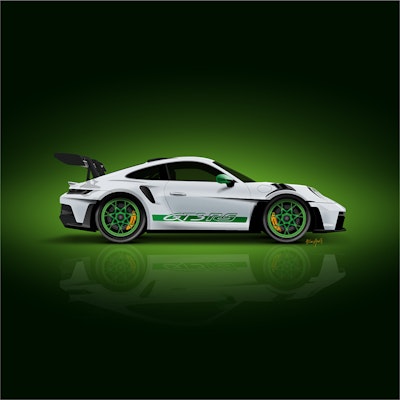 Porsche GT3 RS Art Print - Car illustration